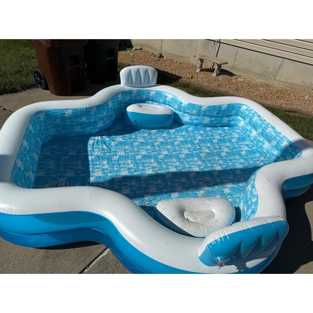 Member's Mark 10ft Inflatable Family Pool with 2 Seats & Electric Air Pump
